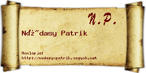 Nádasy Patrik névjegykártya